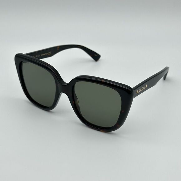 BRAND NEW GUCCI GG1169S 003 Havana/Green Women Sunglasses - Picture 2 of 12